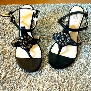 Coach women’s size 7.5 black wedge sandals